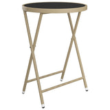 Set Bistrot da Giardino 3 pz Polyrattan e Vetro Temperato Beige