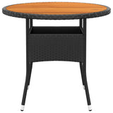 Set da Pranzo per Giardino 3 pz in Polyrattan Nero