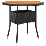 Set da Pranzo per Giardino 5 pz in Polyrattan Nero