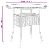Set da Bistrot per Giardino 5 pz in Polyrattan Nero