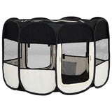 Box per Cani Pieghevole con Borsa Trasporto Nero 110x110x58 cm