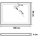 Piatto Doccia con Superficie Puntinata Bianco 80x100x4cm in ABS