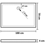 Piatto Doccia in ABS Rettangolare Bianco 70x100 cm