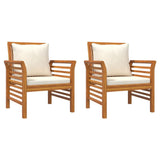 Set Salotto da Giardino 4pz con Cuscini Legno Massello Acacia