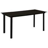 Set da Pranzo da Giardino 5 pz in Rattan PVC Nero