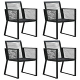 Set da Pranzo da Giardino 5 pz in Rattan PVC Nero