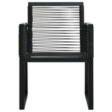 Set da Pranzo da Giardino 5 pz in Rattan PVC Nero