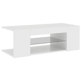 Mobile Porta TV con Luci LED Bianco Lucido 90x39x30 cm