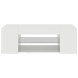 Mobile Porta TV con Luci LED Bianco Lucido 90x39x30 cm