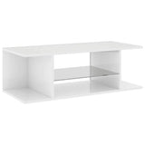 Mobile Porta TV con Luci LED Bianco Lucido 90x39x30 cm