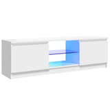 Mobile Porta TV con Luci LED Bianco Lucido 120x30x36 cm