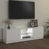 Mobile Porta TV con Luci LED Bianco Lucido 120x30x36 cm