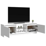 Mobile Porta TV con Luci LED Bianco Lucido 120x30x36 cm