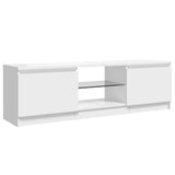 Mobile Porta TV con Luci LED Bianco Lucido 120x30x36 cm