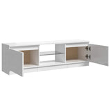 Mobile Porta TV con Luci LED Bianco Lucido 120x30x36 cm