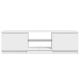 Mobile Porta TV con Luci LED Bianco Lucido 120x30x36 cm