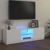 Mobile Porta TV con Luci LED Bianco Lucido 120x30x36 cm