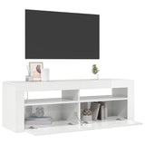 Mobile Porta TV con Luci LED Bianco Lucido 120x35x40 cm