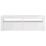 Mobile Porta TV con Luci LED Bianco Lucido 120x35x40 cm