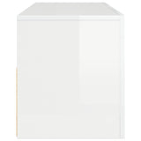 Mobile Porta TV con Luci LED Bianco Lucido 120x35x40 cm