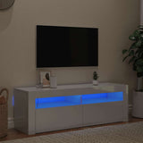 Mobile Porta TV con Luci LED Bianco Lucido 120x35x40 cm