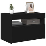 Mobile Porta TV con Luci LED Nero 60x35x40 cm