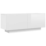 Mobile Porta TV Bianco Lucido 100x35x40 cm in Legno truciolato
