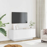 Mobile Porta TV Bianco Lucido 100x35x40 cm in Legno truciolato