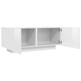 Mobile Porta TV Bianco Lucido 100x35x40 cm in Legno truciolato