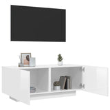 Mobile Porta TV Bianco Lucido 100x35x40 cm in Legno truciolato