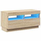 Mobile Porta TV con Luci LED Rovere Sonoma 80x35x40 cm