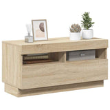 Mobile Porta TV con Luci LED Rovere Sonoma 80x35x40 cm