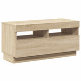 Mobile Porta TV con Luci LED Rovere Sonoma 80x35x40 cm