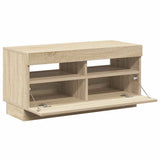 Mobile Porta TV con Luci LED Rovere Sonoma 80x35x40 cm