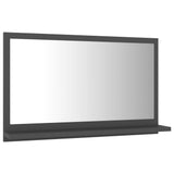 Specchio da Bagno Grigio 60x10,5x37 cm in Legno truciolato