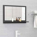 Specchio da Bagno Grigio 60x10,5x37 cm in Legno truciolato