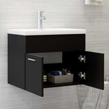 Mobile Sottolavabo Nero 60x38,5x46 cm in Legno truciolato
