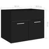 Mobile Sottolavabo Nero 60x38,5x46 cm in Legno truciolato