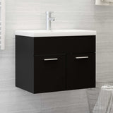 Mobile Sottolavabo Nero 60x38,5x46 cm in Legno truciolato