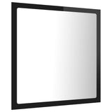 Specchio da Bagno LED Nero Lucido 40x8,5x37 cm in Acrilico