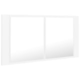 Armadietto a Specchio con Luci LED Bianco 90x12x45 in Acrilico
