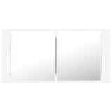 Armadietto a Specchio con Luci LED Bianco 90x12x45 in Acrilico