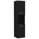 Mobile da Bagno Nero 30x30x130 cm in Legno truciolato