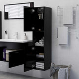 Mobile da Bagno Nero 30x30x130 cm in Legno truciolato