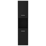 Mobile da Bagno Nero 30x30x130 cm in Legno truciolato
