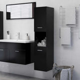 Mobile da Bagno Nero 30x30x130 cm in Legno truciolato