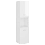 Armadietto Bagno Bianco Lucido 30x30x130cm in Legno truciolato