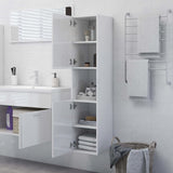 Armadietto Bagno Bianco Lucido 30x30x130cm in Legno truciolato