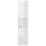 Armadietto Bagno Bianco Lucido 30x30x130cm in Legno truciolato