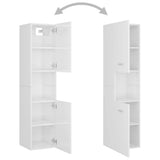 Armadietto Bagno Bianco Lucido 30x30x130cm in Legno truciolato